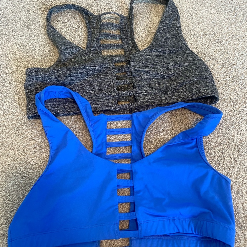 PINK Victoria's Secret Gray and Blue Strappy Bras